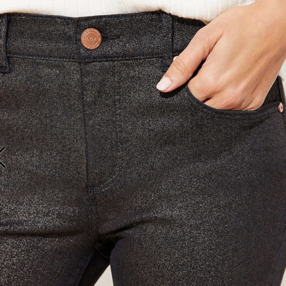 Loft shimmer slim pockets skinny jeans - Picture 2 of 3